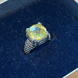 Premier Designs Citrine Gemstone Silver ring size 6